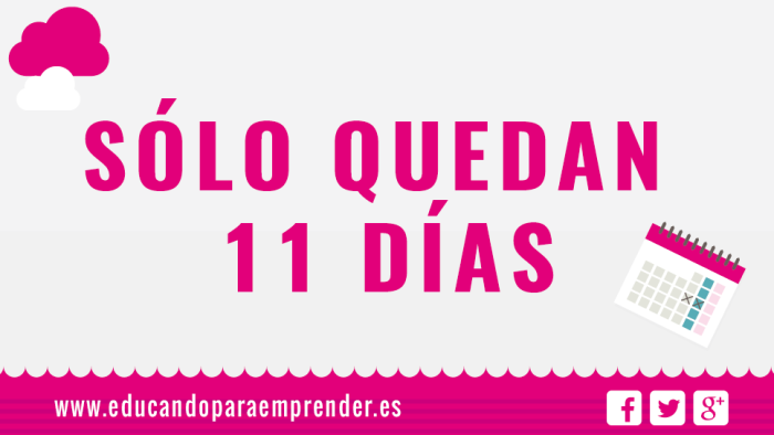 Sólo quedan 11 días y queremos dar las gracias a todos los que nos estáis apoyando