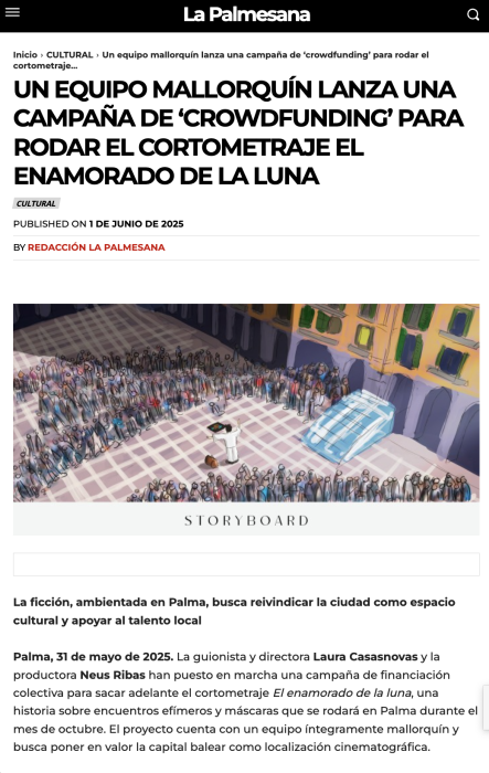 Nuestro crowdfunding aparece en la revista digital PALMESANA