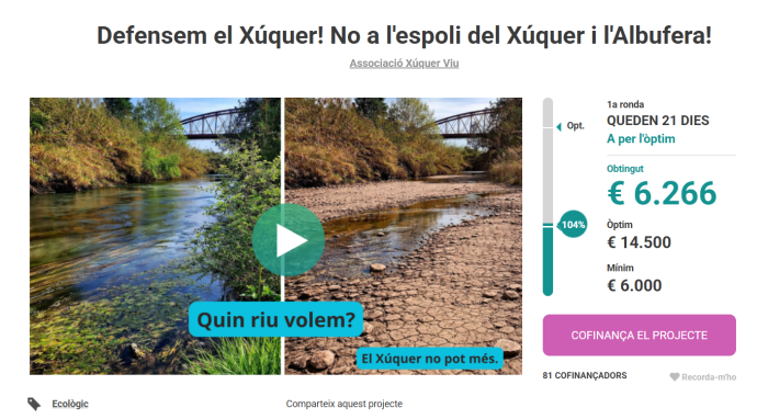 💦AMICS I AMIGUES DE XÚQUER VIU. GRÀCIES PER LA VOSTRA SOLIDARITAT!