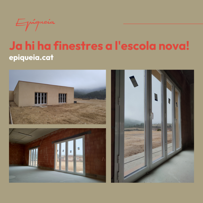 Ja hi ha finestres a l'escola nova!