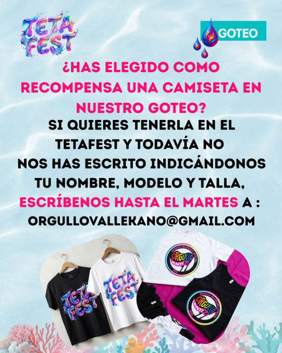 ¿HAS ELEGIDO COMO RECOMPENSA UNA CAMISETA EN NUESTRO GOTEO?
